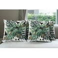 thumbnail image 5 of Ambesonne Monstera Throw Pillow Cover Pack of 4, Boho Abstract Nature Art, 4 Pcs-36" x 16", Emerald Dark Grey Dimgray, 5 of 5