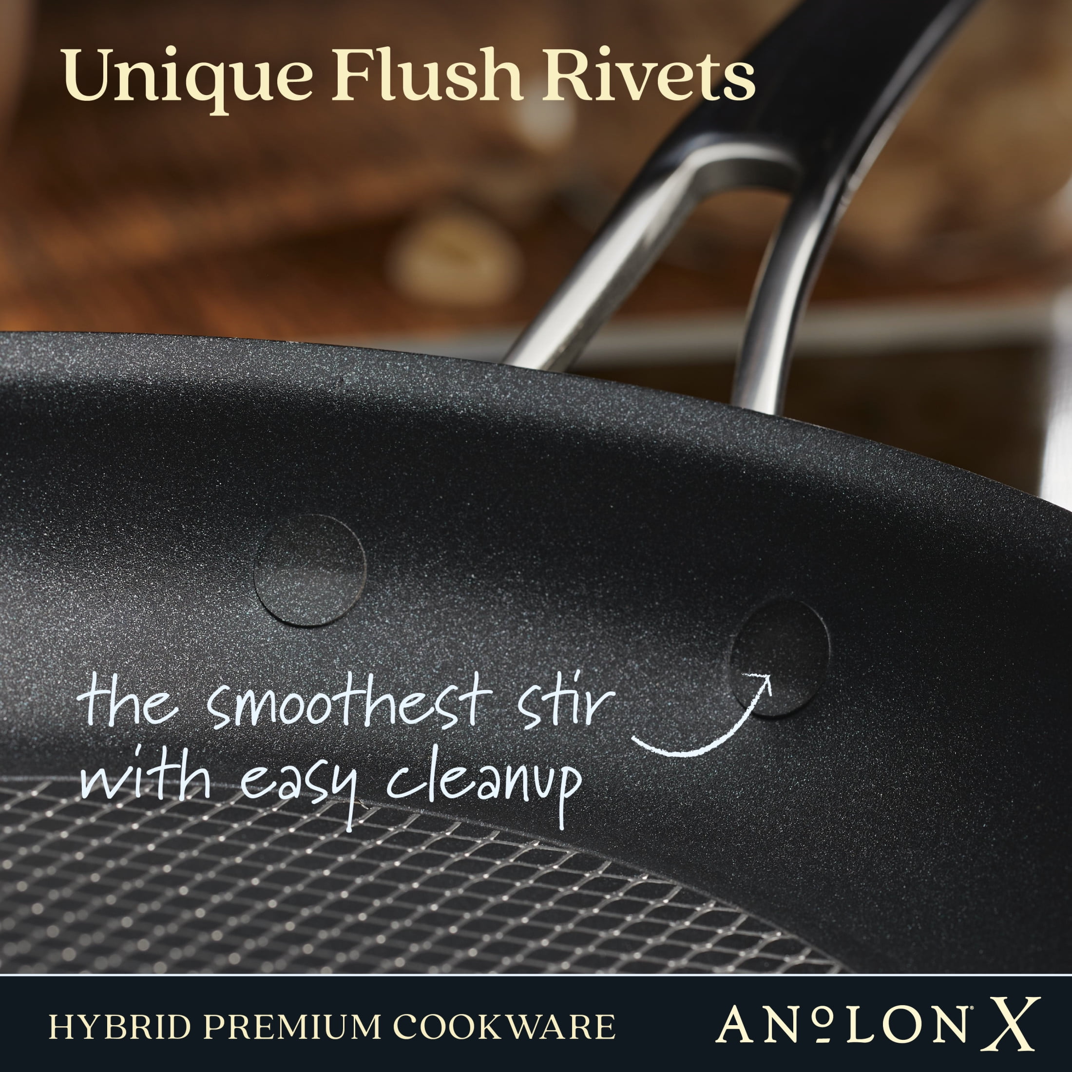 Anolon X Hybrid 10 Piece Nonstick Aluminum Nonstick Cookware Induction Pots and Pans Set, Charcoal Gray