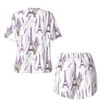 thumbnail image 6 of Wukai Lavender Flowers Women's Pajama Set,Short-Sleeve Top and Shorts with Elastic Waistband and Pockets for Loungewear, Yoga, and Casual Wear-XX-Large, 6 of 8
