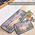 thumbnail image 5 of 2-Piece Kitchen Rugs Set Non-Slip Mats Carpet Floor for Kitchen, Bathroom (19.7"x27.6" & 19.7"x47.2") Watercolor Winter Landscape, 5 of 7