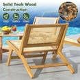thumbnail image 4 of Spaco Teak Wooden Chair with Handwoven Rattan Seat and Backrest, Chair with Ergonomic Reclining Design, Wooden Chair for Outdoor as Garden, Patio, Natural, 4 of 8