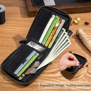ZJK Card Case Men's Casual Bifold Wallet, Black