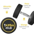 thumbnail image 2 of Par de Mancuernas Redondas de Acero y Caucho Tayga 45LB., 2 of 4