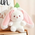 thumbnail image 4 of Strawberry Bunny Plush, 13.7 Inch Pink Stuffed Animal, 4 of 11