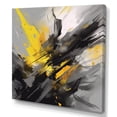thumbnail image 2 of Designart "Yellow Grey Vibrant Swirls II" Modern Geometric Wall Art For Kitchen, 2 of 5