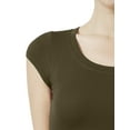 thumbnail image 4 of J. METHOD Women's Short Sleeve Scoop Neck Crop Top Solid Basic Casual Cropped T Shirts NEWT18 Olive L, 4 of 6
