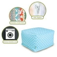 thumbnail image 6 of Majestic Home Goods Indoor Cotton Aquamarine Small Polka Dot Ottoman Pouf, 6 of 6