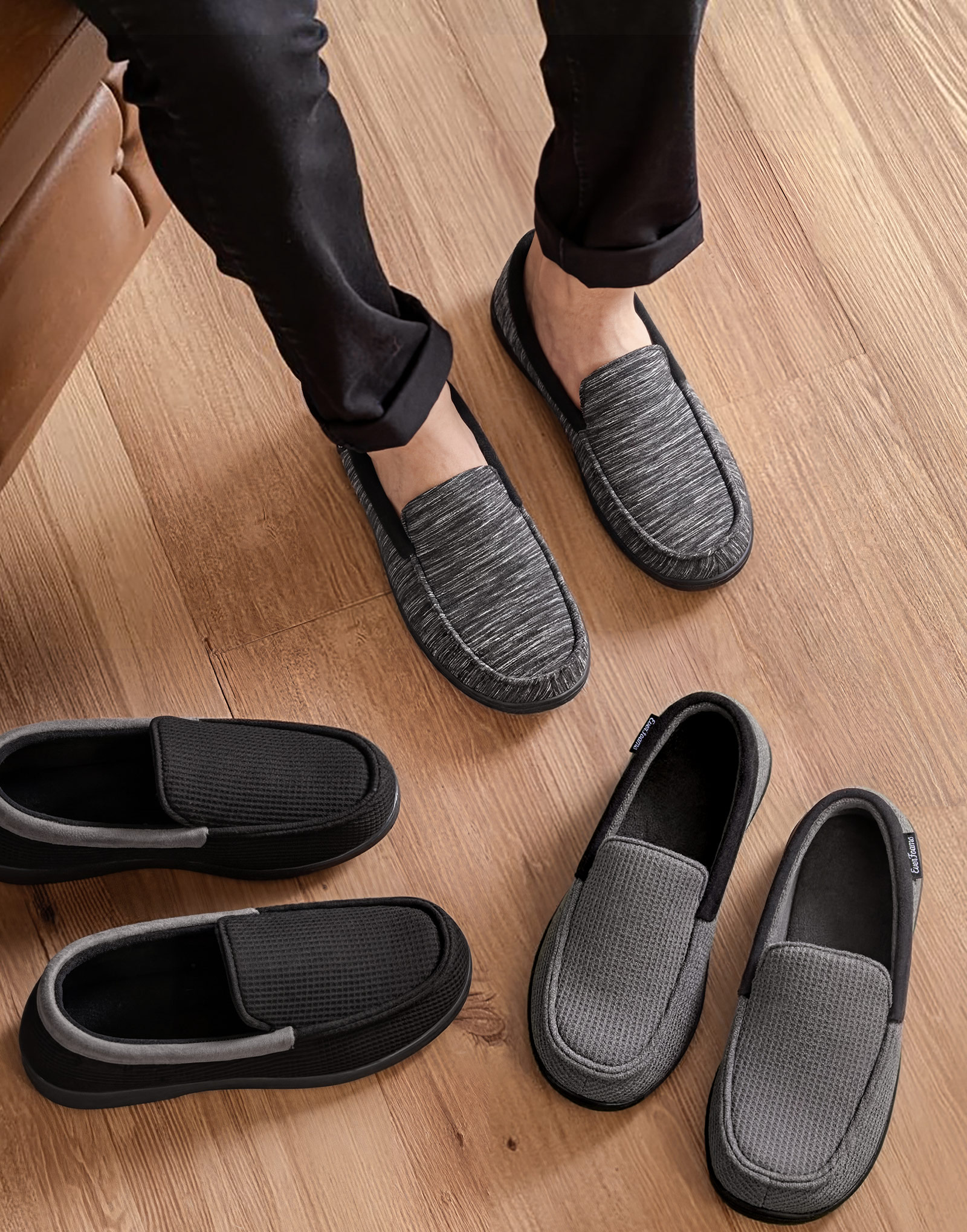 EverFoams Men's Memory Foam Moccasin Slippers photo 7