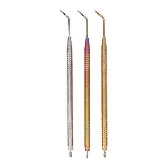 Lash Separator Tint Tool, Colorful Golden Silver Eyelash Lift Perm Tool Long Curved Needle Tail Comb for Curling