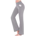 thumbnail image 3 of Mifsaly Yoga Pants for Women High Waisted Flare Leggings Soft Stretchy Workout Activewear with Pockets Gray,S, 3 of 8