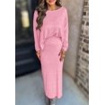 thumbnail image 4 of Conjunto de Falda PRETTYGARDEN Mujer Otoño 2025 Manga Larga Maxi Rosa, 4 of 4