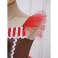 thumbnail image 5 of YONGHS Kids Girls Gingerbread Man Christmas Costume Sleeveless Ballet Dance Ice Skating Tutu Dress Red 14, 5 of 7