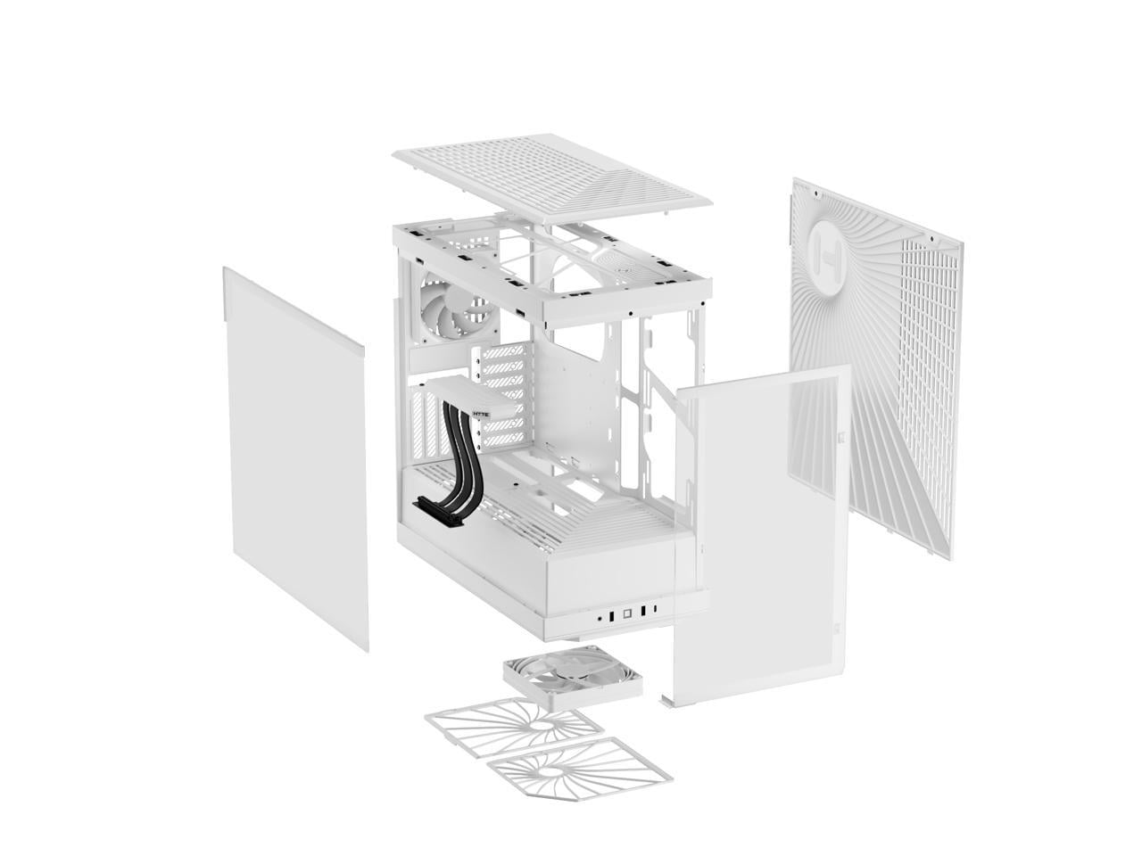 HYTE Y40 Mainstream Vertical GPU Case ATX Mid Tower Gaming Case with PCI Express 4.0 x 16 Riser Cable Included, Snow White