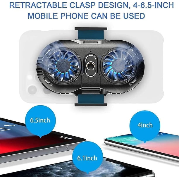 Teléfonos móviles con un ancho de 6 a 8 cm para transmisión en vivo de Tiktok, vlogs al aire libre y juegos móviles. Enfriador de teléfono, radiador de teléfono móvil con semiconductor dual
