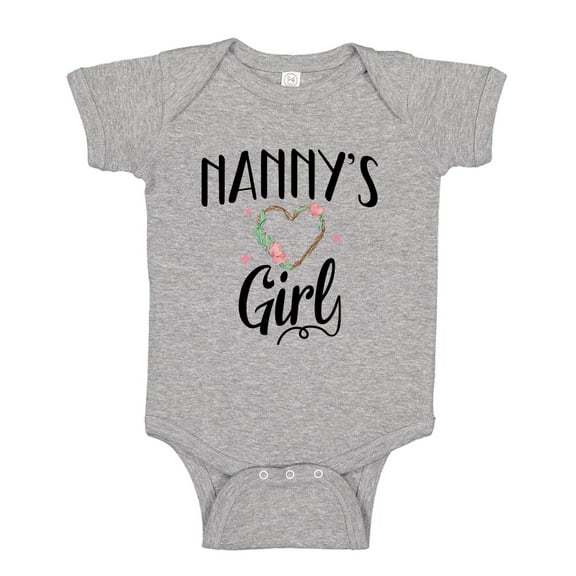 Nanny's Girl Baby Bodysuit One Piece NB Athletic Heather
