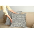 thumbnail image 2 of Ambesonne Alphabet Throw Pillow Cover 2 Pack, Typography and Numerals, 20", Grey Yellow, 2 of 5