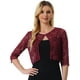 thumbnail image 1 of Cárdigan Elegante de Bolero Allegra K Rojo Clarete S, 1 of 5