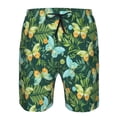 thumbnail image 3 of Logiee tropical butterflies and plants Print Mens Swim Trunks Quick Dry Board Shorts,Breathable Hawaii Beach Shorts Swimwear Bathing Suits-3X-Large, 3 of 6