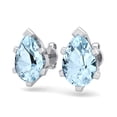 thumbnail image 5 of SuperJeweler 2 1/3 Carat Pear Shape Aquamarine Stud Earrings In Sterling Silver For Women, 5 of 6