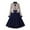 Navy, variant on Mikilon Women's Casual Retro Patchwork Dress Long Sleeve Belt Lapel Dress Striped Cutout Dress