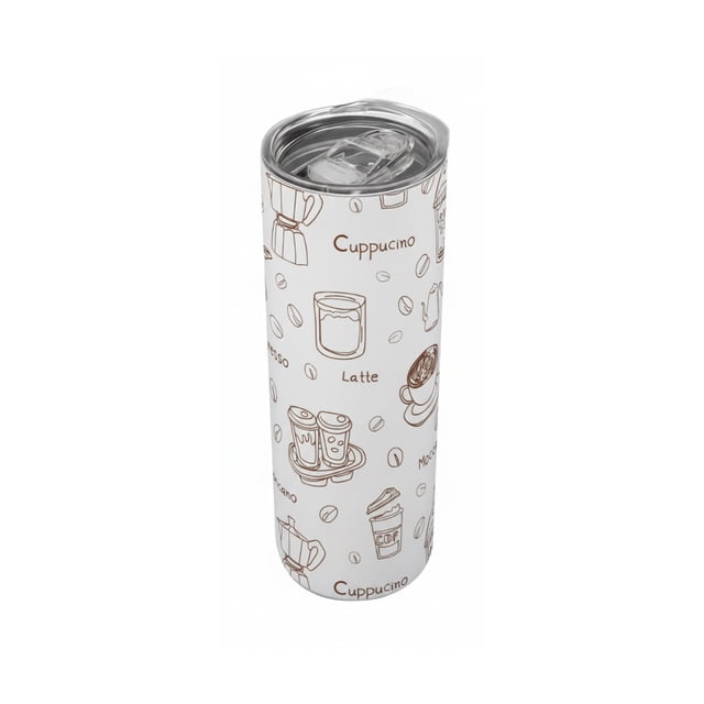 Termo de 590 ml diseño ilustrado tipos de café