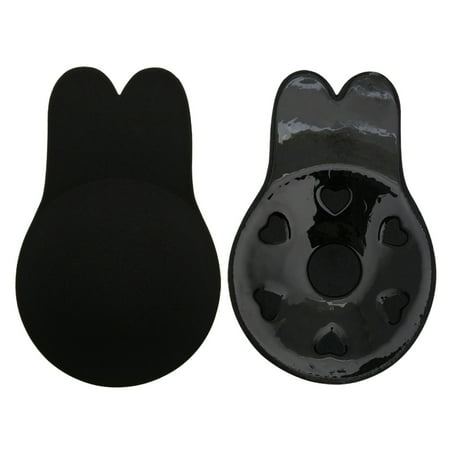 DODOING 2 Pack Self Adhesive Bras Nipple Covers Self Strapless Backless Bra Freedom Bra for Women Black 3 Size