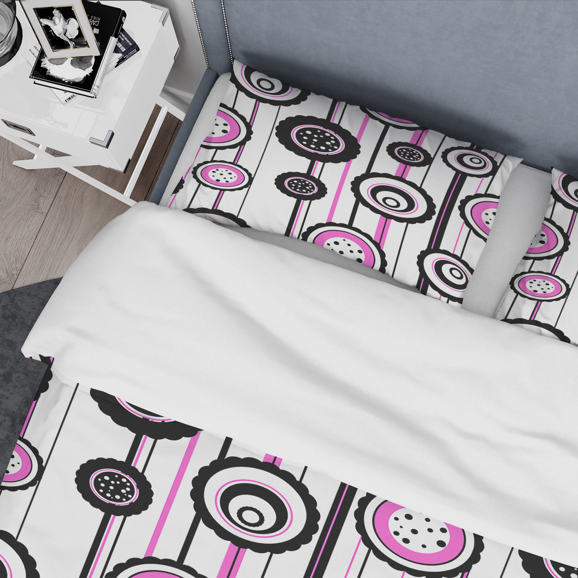 Designart 'Circular Retro Pattern I' Mid-Century Modern Duvet Cover Set