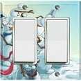 thumbnail image 1 of Metal Light Switch Plate Cover Snowmen Snowball Fight SNO003, 1 of 14