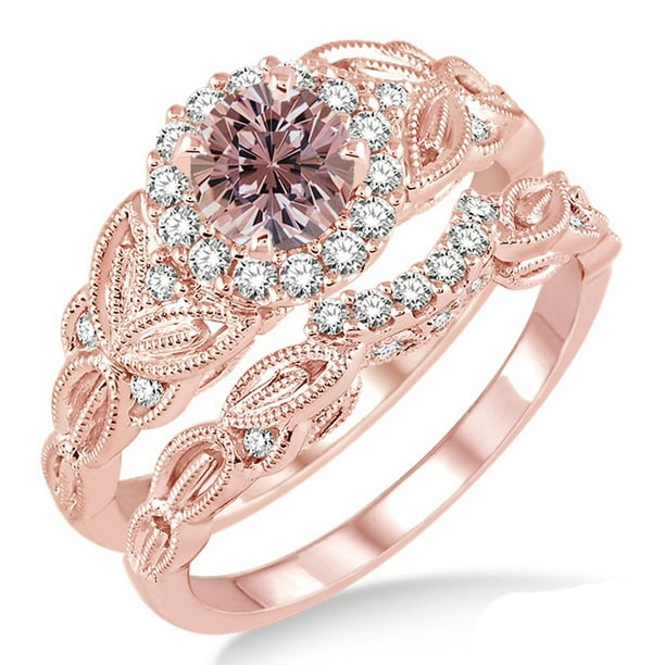 Floral morganite hotsell engagement ring