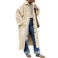 thumbnail image 3 of Womens Long Trench Coat Single Breasted Oversized Windproof Classic Lapel Fall Overcoat, 3 of 5