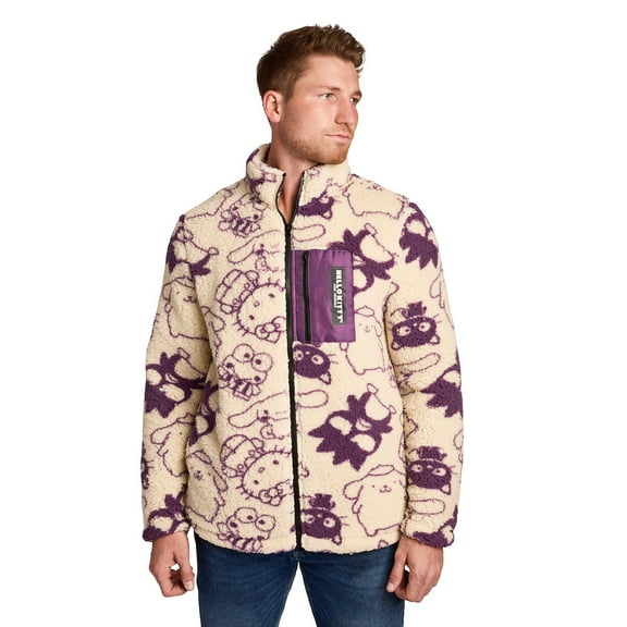 Hello Kitty & Friends All-Over Character Print Men's Long Sleeve Outerwear Jacket-XL