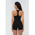 thumbnail image 6 of PISONIC Women 2 Piece Workout Sets Crossover High Waisted Biker Shorts with Pockets Built in Bra Racerback Tank Tops, 6 of 8