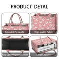 thumbnail image 4 of Large Capacity Tote Bag,Pink Christmas Santa Pattern Handbag Fashion Luxury Tote Bag,15.7"x13"x 5.1" Inches,Laptop Compatible, 4 of 6