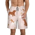 thumbnail image 2 of Uemuo Star Cute Dog Pattern Men's Swim Trunks Hawaiian Beach Bathing Suit Swimsuits Beach Quick-Dry Shorts with Pockets-Large, 2 of 9