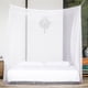 thumbnail image 2 of Dosel de cama con poste de esquina para camas XXL, decoración elegante, ajuste universal para uso en interiores y exteriores, material de poliéster transpirable con protección de malla fina, 2 of 5