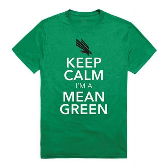 University of North Texas Keep Calm T-Shirt for Men - Kelly Green - Small