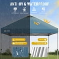 thumbnail image 6 of CROWN SHADES 10x10 Pop Up Canopy Tent with One Push Setup Easy Outdoor Sun Shade for Events, Parties, Camping Cyan Blue, 6 of 8