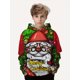 thumbnail image 3 of Sudadera con capucha para niños con estampado navideño de Papá Noel y renos, sudadera informal de manga larga para niños, sudadera para niños, tops de primavera y otoño, 3 of 5