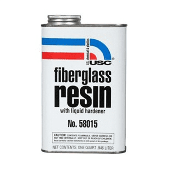 US Chemical 58015 Fiberglass Resin, 1 qt, Amber, Liquid