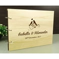 thumbnail image 2 of Rustic Wedding Wood Engraved Bride & Groom Advice Guestbook Photo Album Custom Scrapbook, 2 of 6