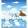 thumbnail image 3 of Ambesonne Animal Duvet Cover Sets, Polar Bears Seal Penguins, 2-King, Sky Blue and White, 3 of 7