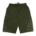 thumbnail image 3 of Nestiefly Mens Cargo Cotton Chino Shorts Elastic Waist Drawstring Casual Work Shorts Summer Hiking Traval Shorts with 4 Pockets Army Green L, 3 of 3