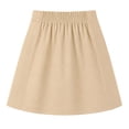 thumbnail image 5 of HILEELANG 4-13 Little Big Girls Skort Khaki with Built-in Shorts School Uniform Twill Skirt Elastic Back Waist A Line with Pockets Scooter for Kids, 5 of 15