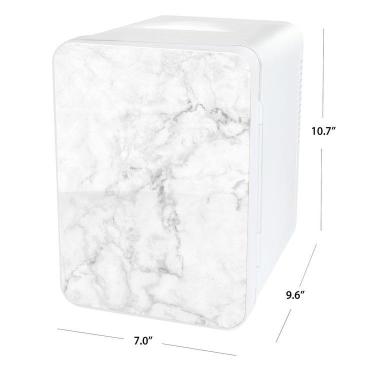 Personal Chiller Mini Fridge Small Space Cooler, White Marble 