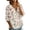 Multicolor, variant on Garden Floral & Bird Print Henley Top for Women - 3/4 Bubble Sleeve V-Neck Button Down Tunic, Lightweight Casual Summer Blouse Multicolor XXL