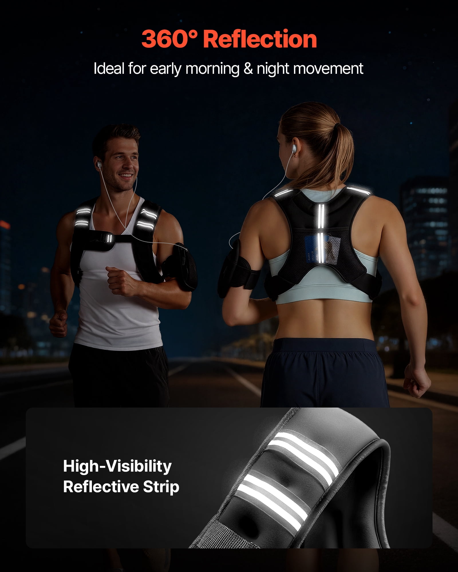 VEVOR Weighted Vest, 6 lbs Body Weight Vest for Men Women, with Reflective Stripe, Adjustable Buckle, Workout Equipment for Strength Training, Running, Jogging, Fitness, Muscle Building, Weight Loss