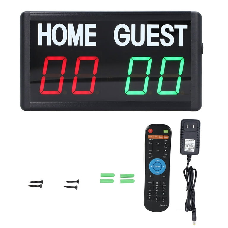 Score Board, 0-99 5 Gear Brightness Electronic Scoreboard US Plug 100-240V 2.4g Remote Control for Basketball, Size: 1.6 in
