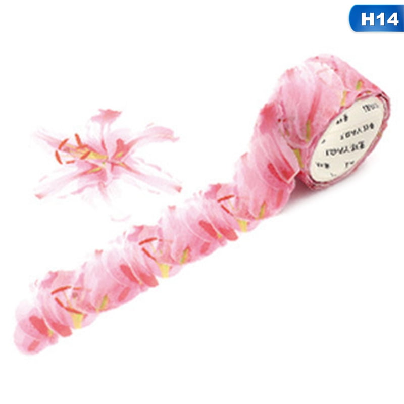 200PCS//Roll Floral Washi Tape Sticker Petals Adhesive Decals Scrapbooking DIY
