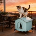 thumbnail image 6 of Outdoor Cat House, Waterproof Insulated Feral Cat Shelter Foldable Weatherproof Pet Tent With Raised Base, All Season Cat House For Porch Yard Garage Outdoor Rescue, 6 of 6