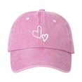 thumbnail image 3 of Sun Hats for Women Women Washed Heart Print Unisex Baseball Cap Outdoor Activities Pink One Size, 3 of 4